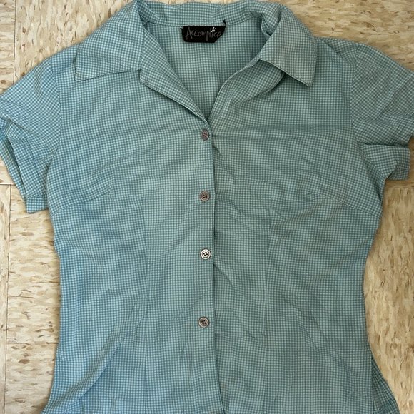 blue button up plaid shirt - Picture 1 of 2